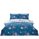 image 1 of Hummingbird Microfibre Reversible Duvet Cover Set with Pillowcase | Blue | Single | 1