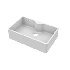 Single Bowl Butler Sink with Tap Ledge Overflow No Tap Hole 795mm | White | White | 500 x 795 x 220mm | 1