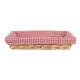 image 3 of Red Checked Lined Flat Rectangular Wicker Tray | Red | Red | One Size