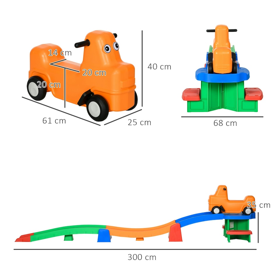 image 1 of AIYAPLAY 3(m) 4 Pieces Up and Down Kids Rollercoaster, for Ages 2-5 Years