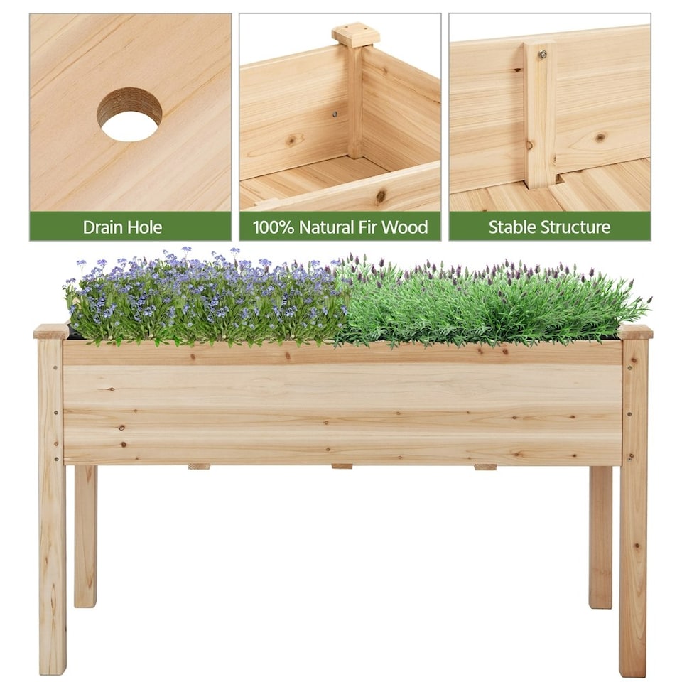 image 1 of Yaheetech  Rectangle Raised Planters Elevated Planter