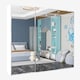 image 1 of Expansive 250cm 3-Door Sliding Mirrored Wardrobe with Integrated Drawers | White, Black, Grey Finish White | White250cm