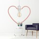 image 7 of First Choice Lighting Set of 2 Pink Heart Shaped Easy Fit Pendant Shades Pink