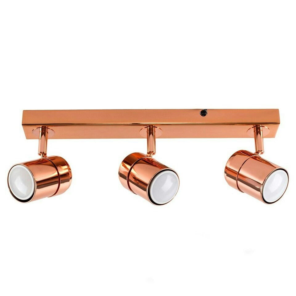 image 1 of ValueLights Rosie Polished Copper Spotlight and GU10 Spotlight LED 5W Warm White 3000K Bulb