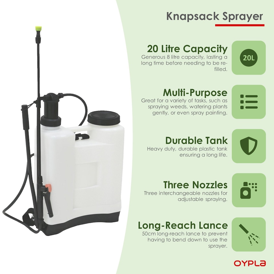 image 1 of 20L 20 Litre Backpack Knapsack Pressure Crop Garden Weed Sprayer