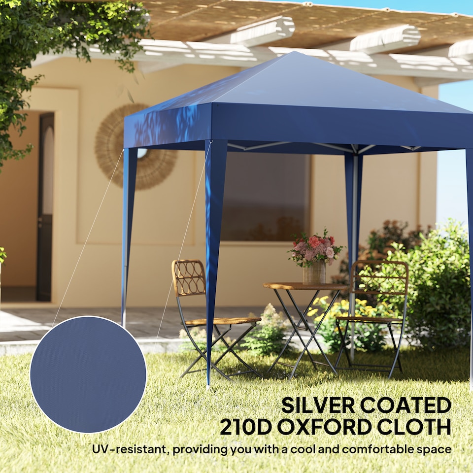 image 1 of Outsunny 2 x 2m Garden Pop Up Gazebo Canopy Marquee w/ Carry Bag, Blue