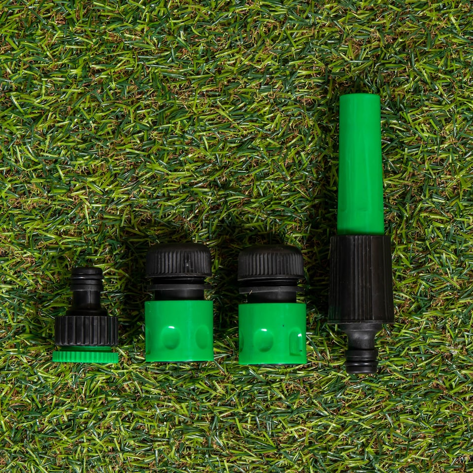 image 1 of 30m Reinforced Garden Hose Pipe / Hosepipe in Green with Fittings | Green | Green