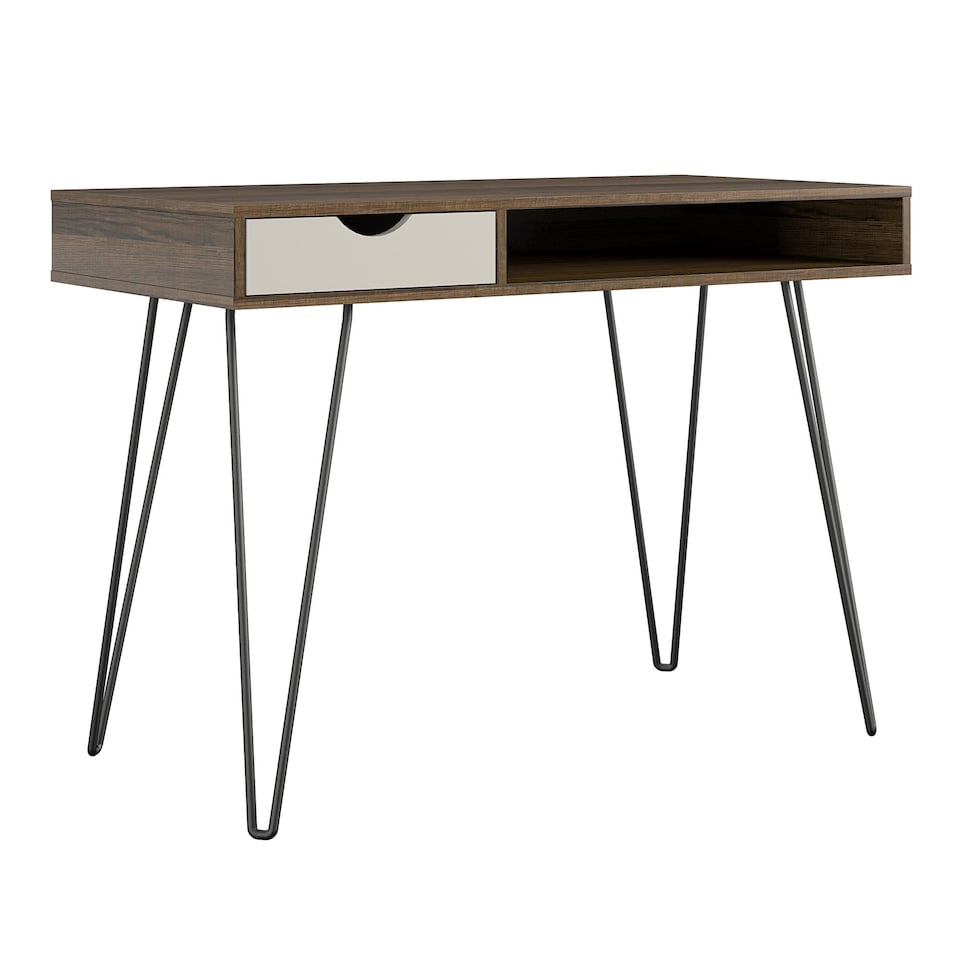 image 1 of Concord desk with storage in brown / grey