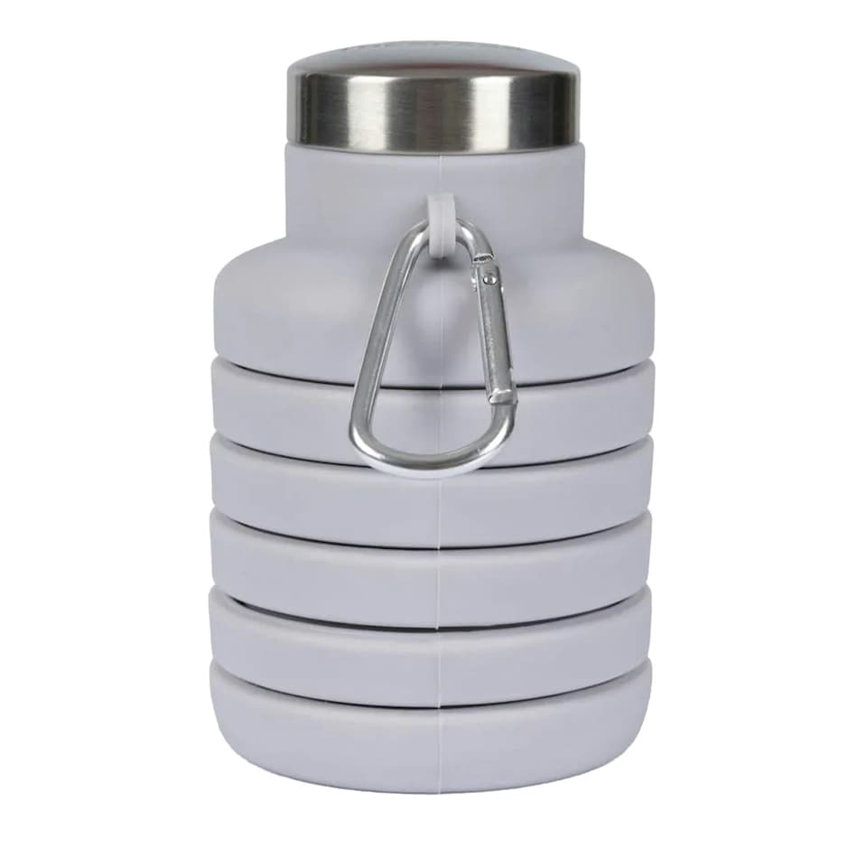 image 1 of Trespass Vavo Folding Carabiner Water Bottle - Platinum - One Size