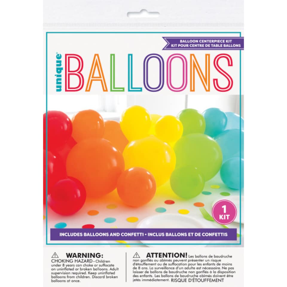 image 1 of Rainbow DIY Garland Balloon Arch Kit With Confetti