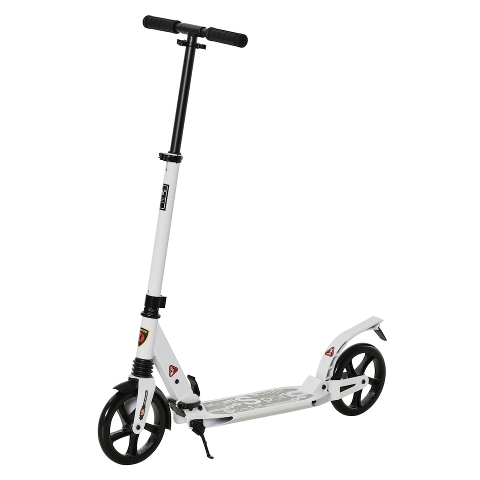 image 1 of HOMCOM Folding Kick Scooter with Big Wheels for 14+ Teens Adult, White