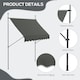 image 8 of Outsunny 2.5 x 1.2m Freestanding Retractable Awning, Non-Screw Garden Awning Grey