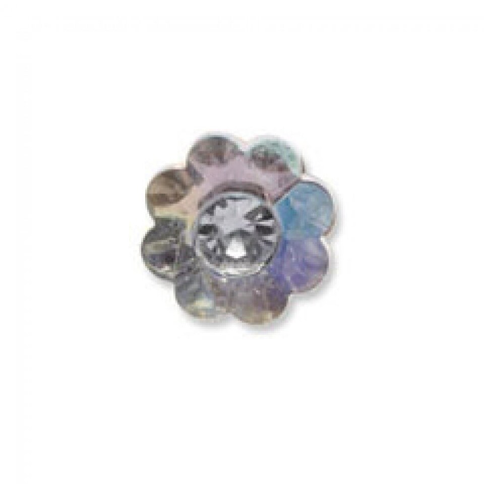 Trimits Clear Iridescent Faceted Buttons for Dressmaking - 15mm - each