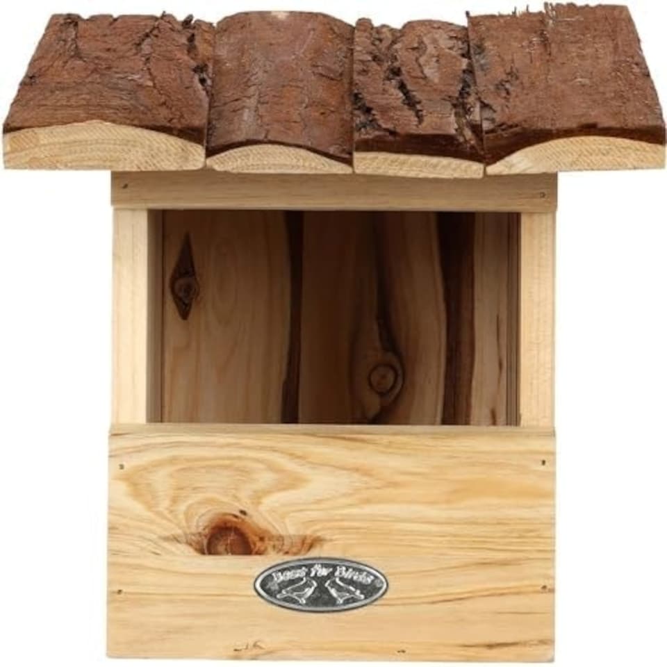 image 1 of Bark Roof Bird House Robin Fsc 100% Multi
