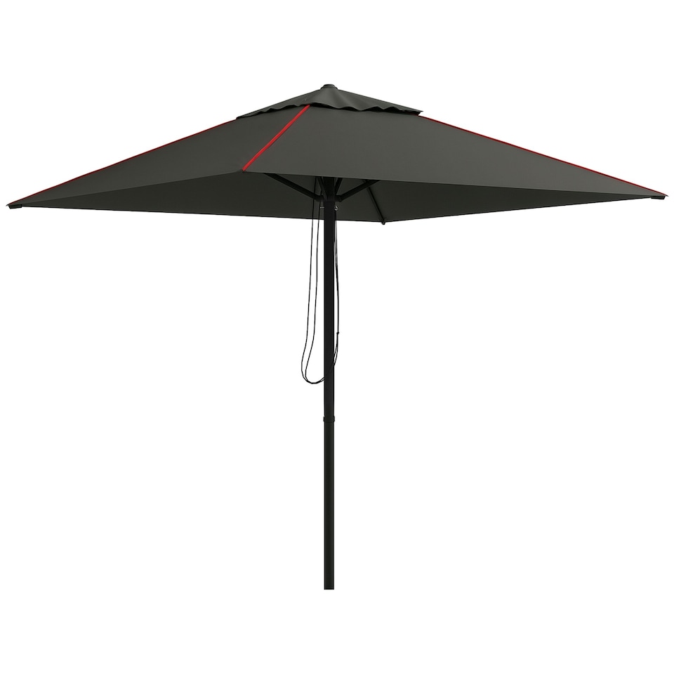 image 1 of Outsunny Sun Parasol with Vent, Table Umbrella for Patio, Garden, Pool, Grey