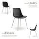 image 3 of Dining Chair Mave - large plastic seat, ergonomic, high backrest, 120 kg load capacity - Set of 4 Black | Black/Chrome