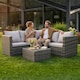 image 8 of Alivio 5-Seater PE Rattan Patio Corner Sofa Set with Table, Anti-UV Cushions