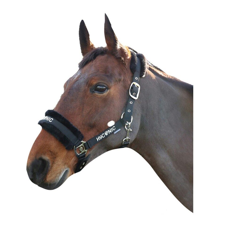 image 1 of HYCONIC Faux Fur Horse Lead Rope - Black - Cob