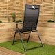 image 4 of Set of 2 Outdoor Garden Patio Multi Position Reclining Folding Chair in Black Black