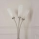 image 1 of ValueLights Maya Brushed Chrome 3 Way Curved Arm Reed Shaded Upright Floor Lamp