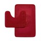 image 1 of VELVETIO Bath Mat Set Greek Pattern Anti Slip Memory Foam Toilet Rug Red