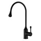 image 1 of Droplet Shape Spout Matte Black Kitchen Sink Mixer Faucet Tall Single Lever Tap