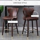 image 4 of HOMCOM Bar Stools Set of 2, PU Leather Barstools with Backrest, Footrest and Solid Wood Legs, Dining Stools for Kitchen, Counter, Breakfast Bar, Brown