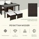 image 3 of Outsunny 5 Pieces Rattan Garden Furniture Sofa Set with Table Chair Foot