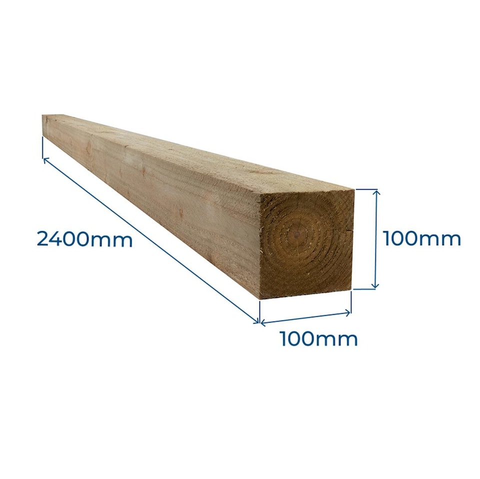 image 1 of Snowdon Timber Treated 4x4" Fence Post (W) 100mm (H) 2.4m