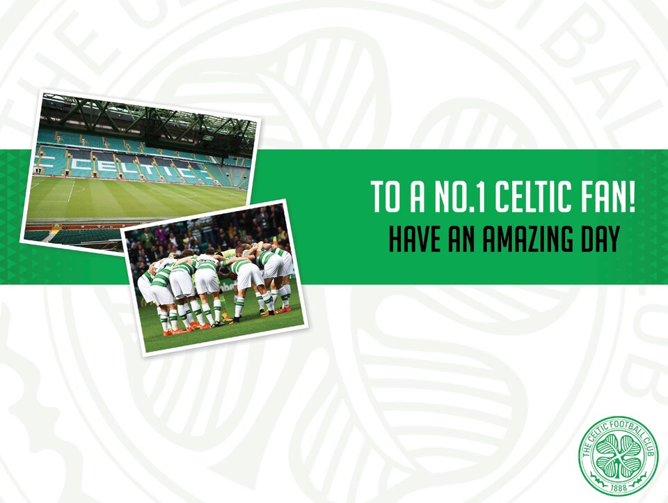 image 1 of Celtic FC Personalise Birthday Card With Sticker Sheet