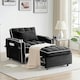 image 8 of 3-in-1 Convertible Sofa Bed Sleeper Chair with Adjustable Backrest, USB Charging & Cup Holder for Small Spaces Grey
