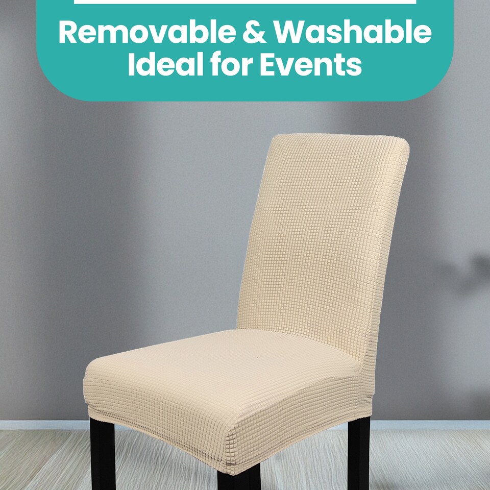 image 1 of Velvet Stretch Chair Covers, Spandex Dining Chair Slipcovers