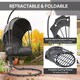 image 4 of Outsunny Hanging Egg Chair with Cushion and Retractable Canopy, Swing Hammock Chair with Adjustable Metal Stand, for Indoor and Outdoor, Grey