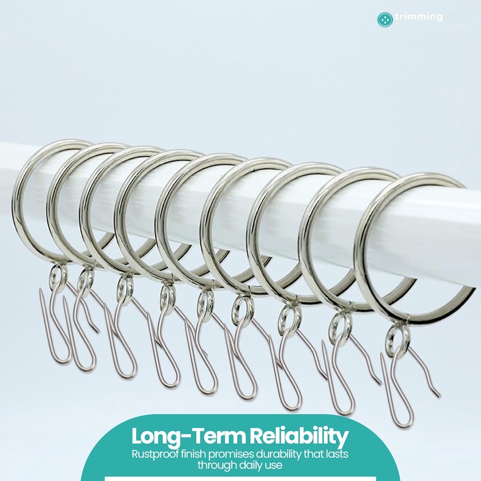 image 1 of Silver Drapery Pin Hooks, Metal Curtain Hooks - 50pcs