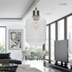 image 4 of Batley - Clear Ribbed Glass with Satin Nickel Pendant Fitting | Clear | Clear | 1