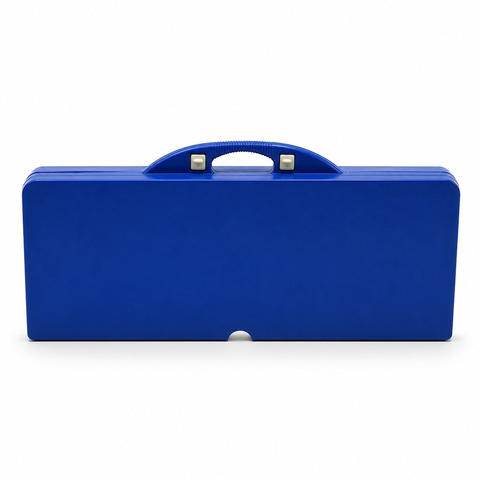 image 1 of Portable Folding Outdoor Picnic Table and Bench Set 4 Seats | Blue