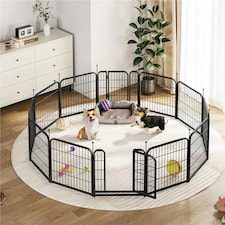 Yaheetech 6 Metal Dog Playpen Panels, 60 × 60.5 cm Black