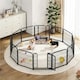 image 1 of Yaheetech 6 Metal Dog Playpen Panels, 60 × 60.5 cm Black