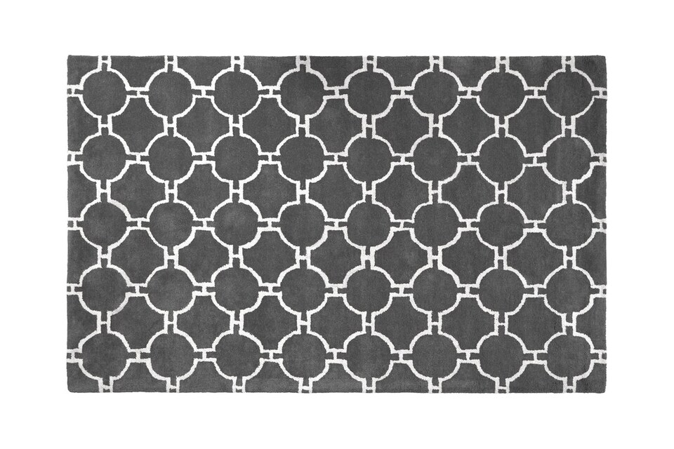 image 1 of Bosie Kensington Townhouse Large Grey Hand Woven Rug | White