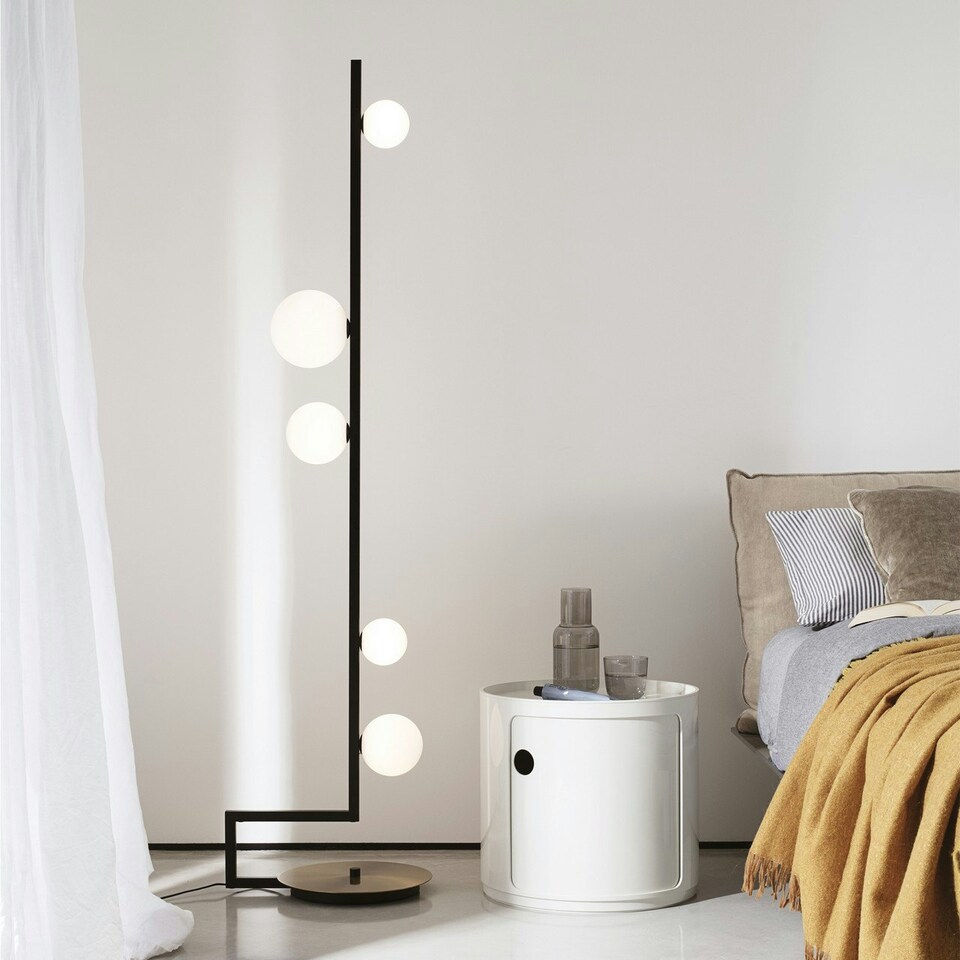 image 1 of Birds Globe Floor Lamp Black