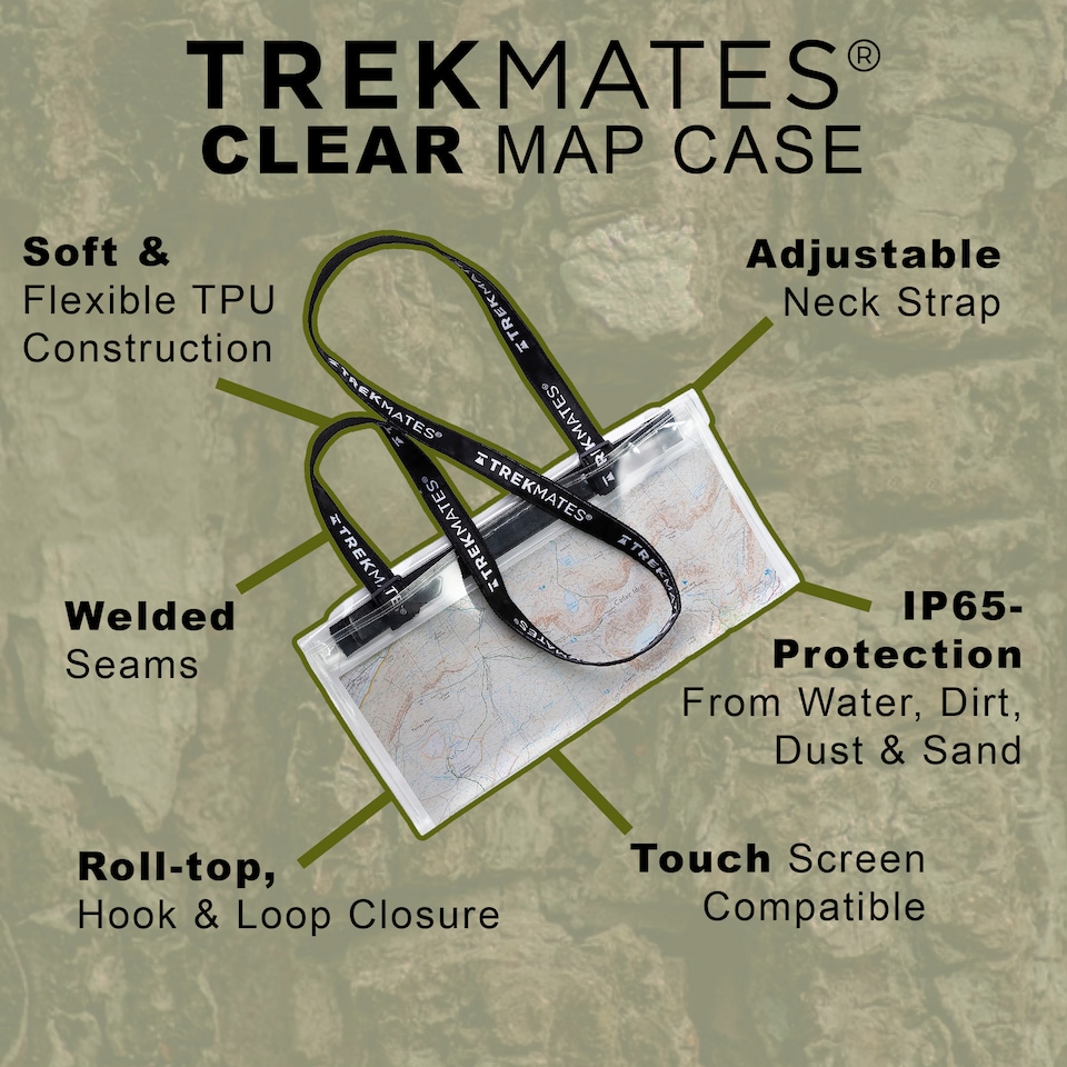 image 1 of Map Case Waterproof Touchscreen Compatible Hiking Walking Outdoor Accessory | White | White | 1