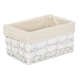 image 3 of Set of 4 Whitewash Scandi Storage Basket With White Lining | White | White | Not provided