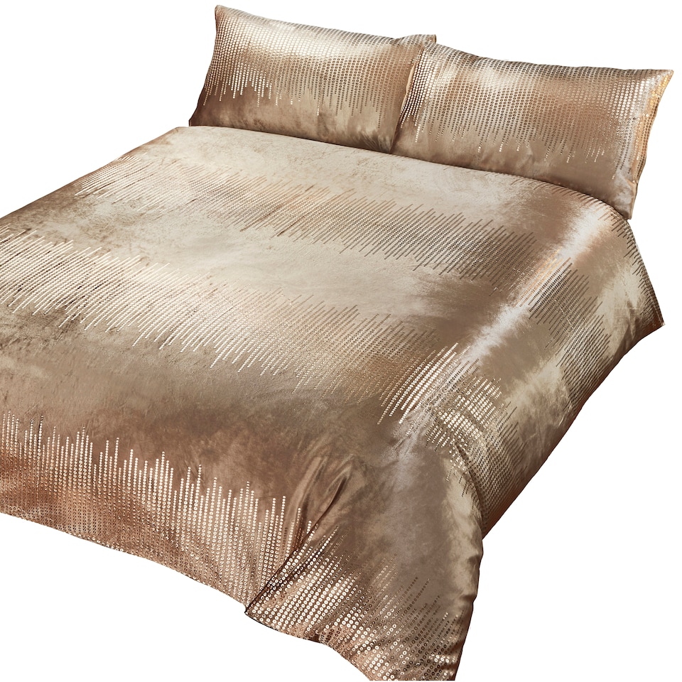 image 1 of Tiffany Polycotton Duvet Cover Set with Pillowcase | Silver | Double | 1