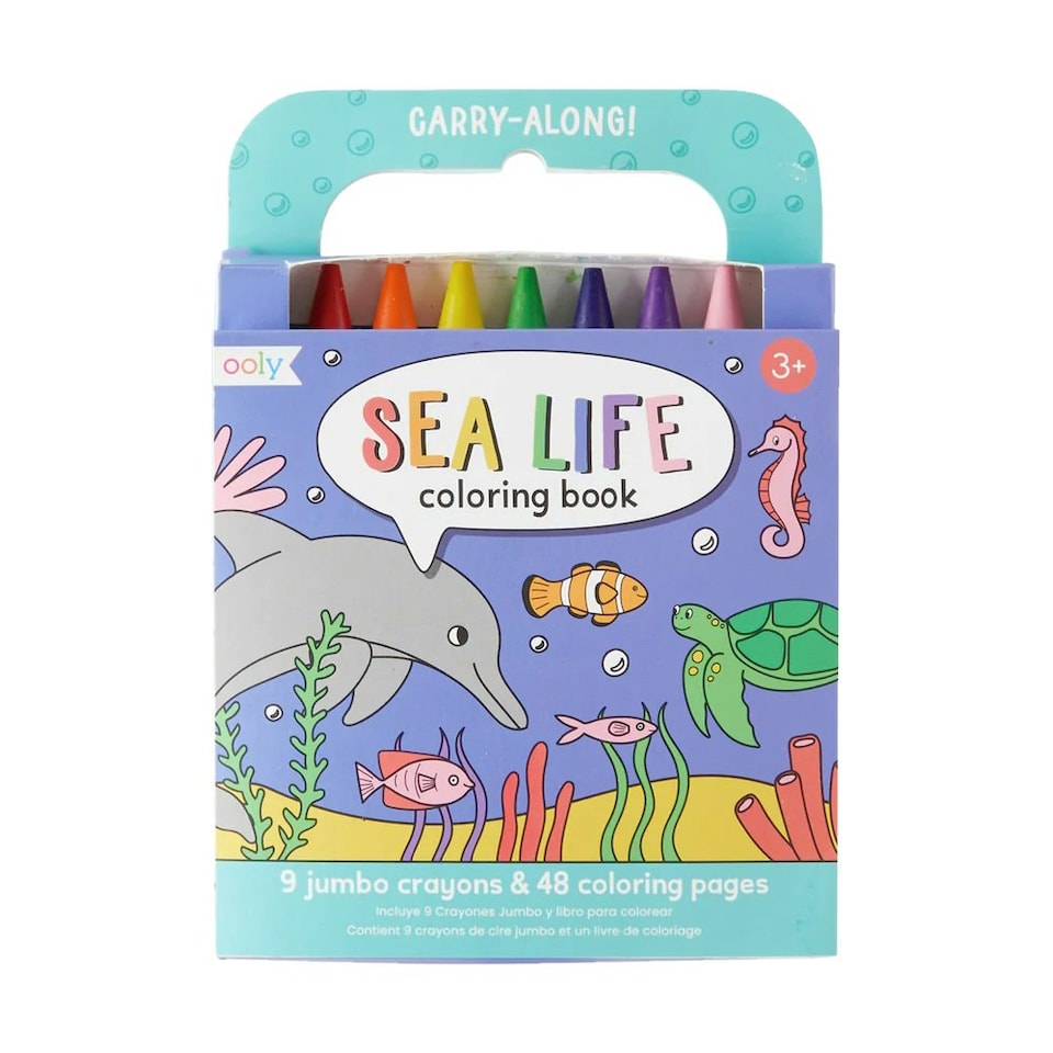 image 1 of Ooly Carry Along Crayon & Colouring Book Set Sea Life | Blue
