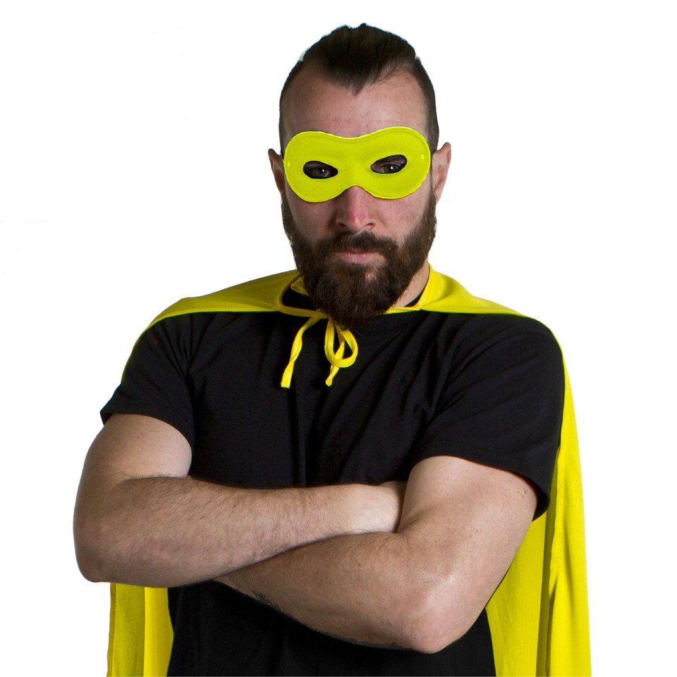 image 1 of Yellow Eye Mask on Elastic – Fancy Dress Accessory for Superheroes, Costumes & Parties Yellow | One Size