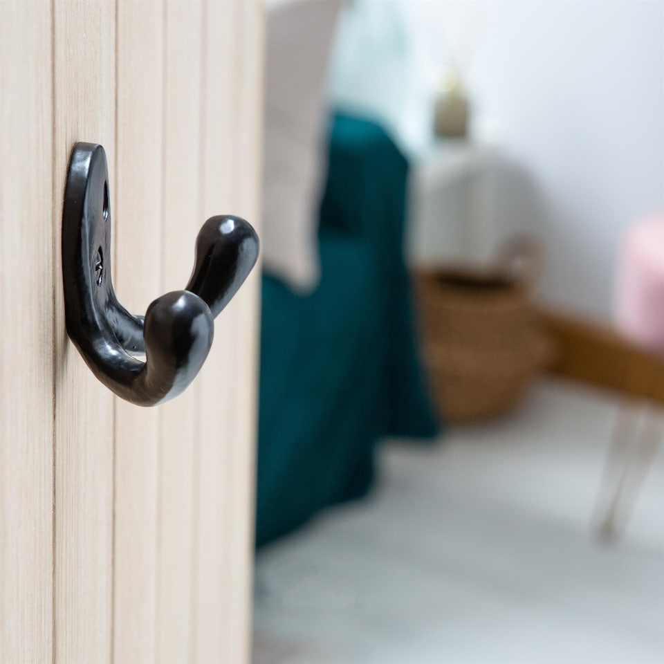 image 1 of Hammer & Tongs Double Coat Hook - W70mm x H50mm - Brass