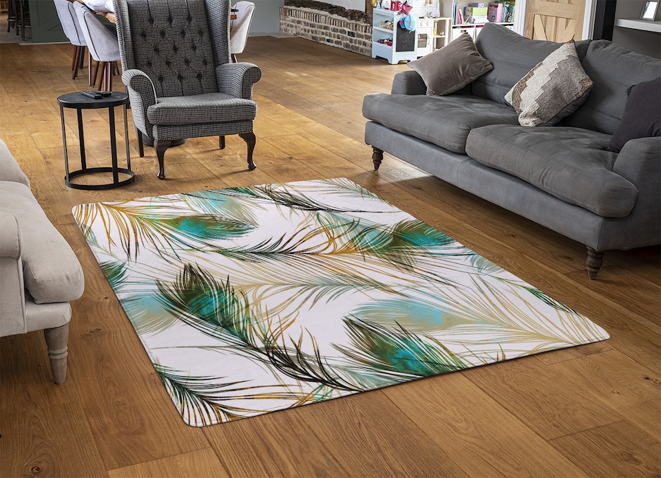 image 1 of Imprints Peacock Feathers Rug | Multi