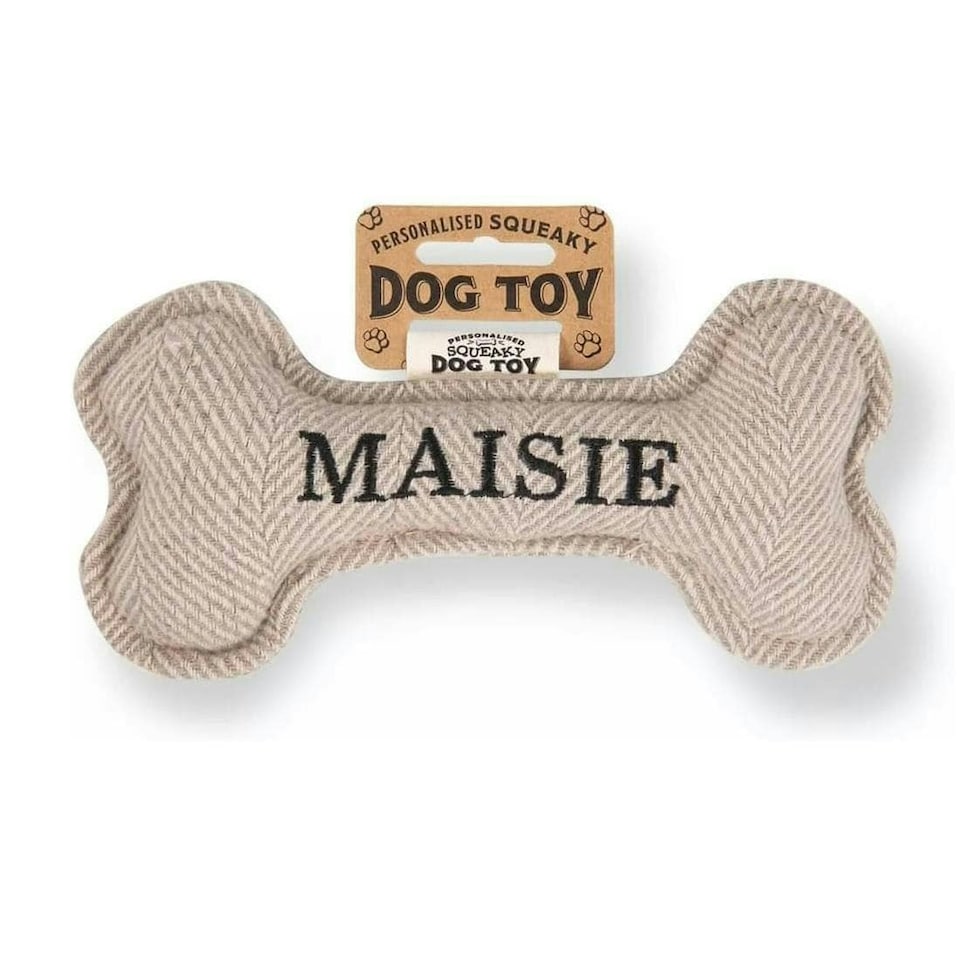 image 1 of History & Heraldry Pre-Personalised Squeaky Bone Dog Toy - Maisie