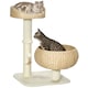 image 1 of PawHut 72cm Cat Tree with 2 Beds, Cat Tower with Scratching Post, Toy Ball for for Indoor Kittens - Beige
