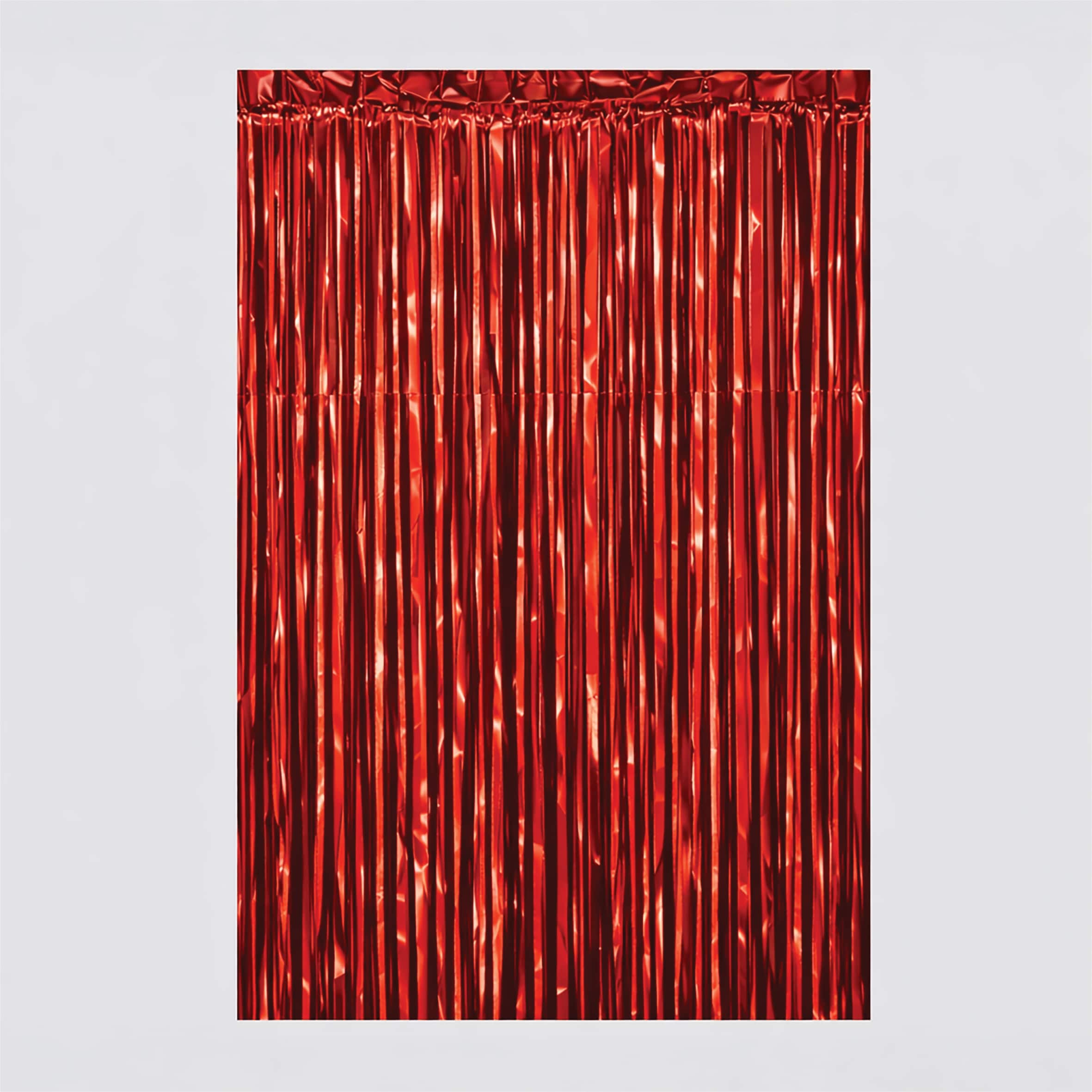 Netagon Metallic Tinsel Curtain 2.5M x 1M Red